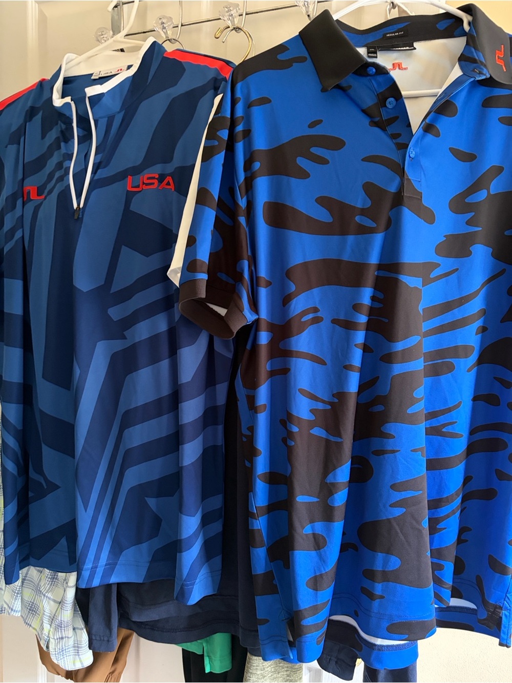 2 J.Lindeberg Men’s Golf Shirts – New Without Tags – Team USA